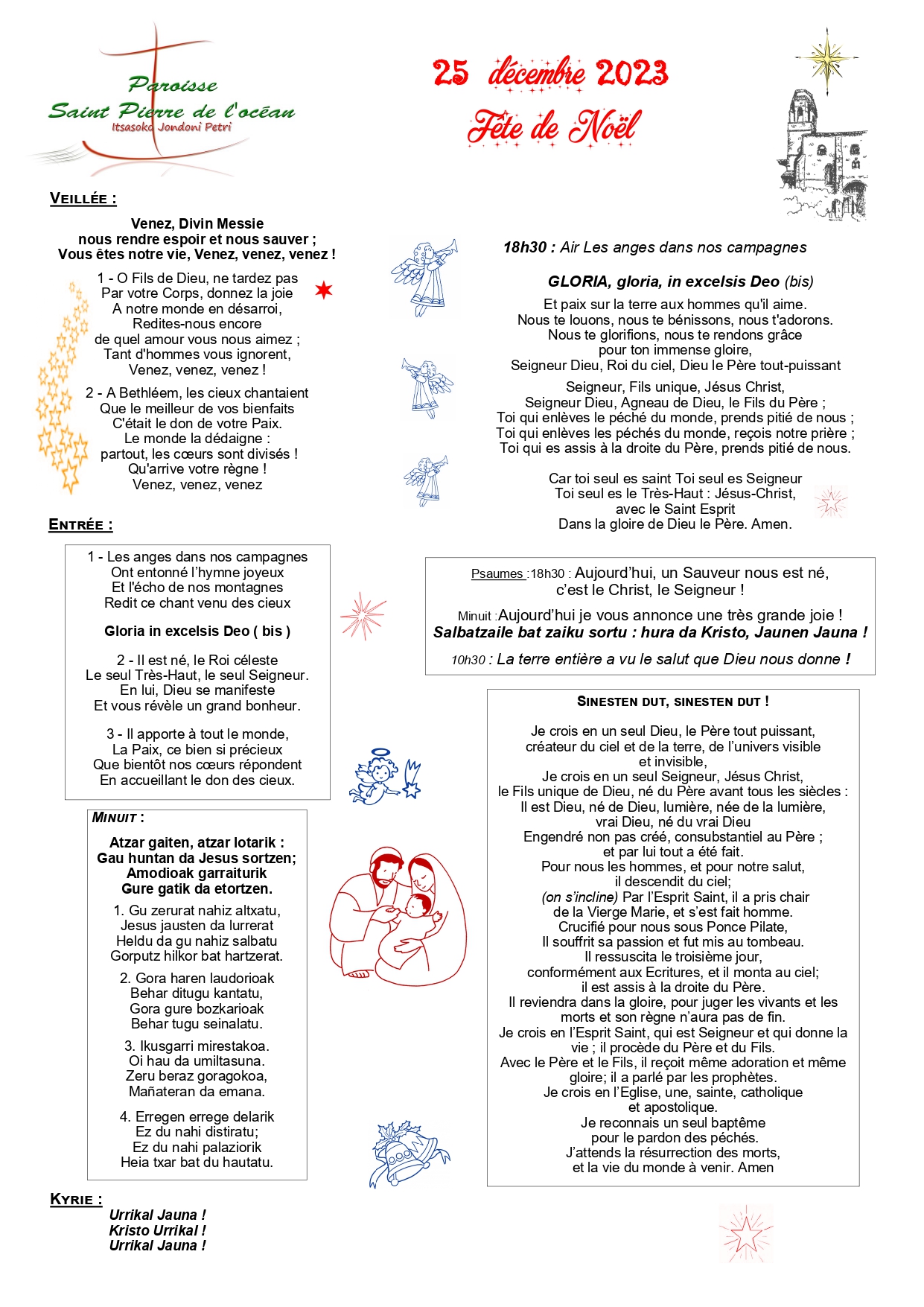 Les Feuilles Paroissiales Du Dimanche 24 Décembre 2023, 4ème Dimanche ...